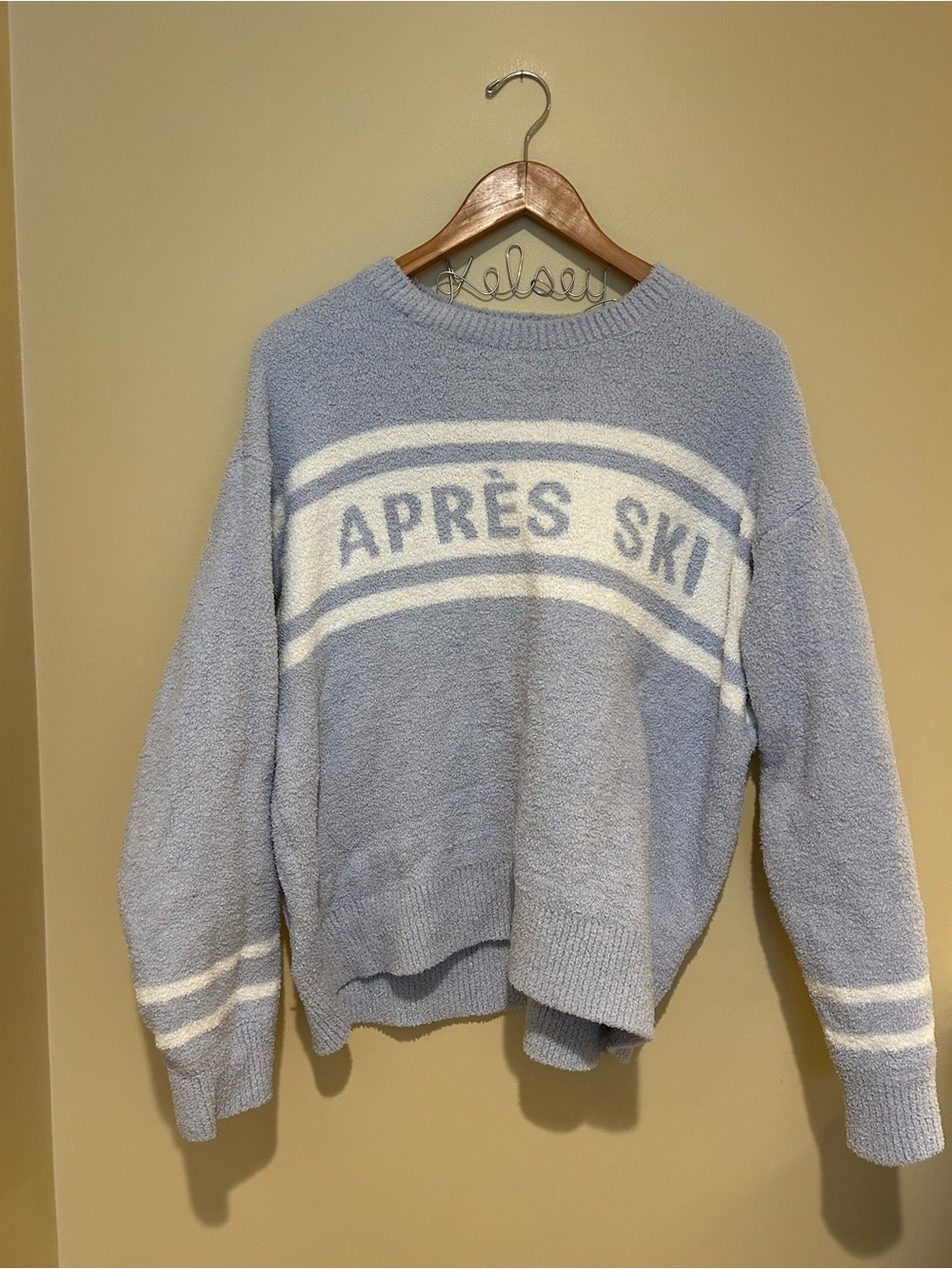PJ Salvage Women’s Après Ski Plush Crewneck Sweater Size Large Winter Holiday